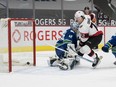 Ottawa Senators defenseman Thomas Chabot (72) scores on Vancouver Canucks goalie Braden Holtby (49) in the second period at Rogers Arena.