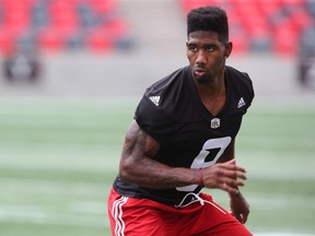 Jonathan Rose is seen here during a Redblacks practice in 2017.