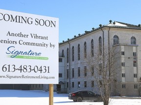 A view of the Union Street side of the former Prison For Women in Kingston on Thursday. A sign shows a seniors residence could be built on the site.