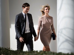 Ivanka Trump and her husband White House senior advisor Jared Kushner arrive for a joint press conference between US President Donald Trump and Japan's Prime Minister Shinzo Abe in the East Room of the White House in Washington, DC on February 10, 2017.