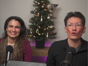 Diane Nalini and Adrian Cho were the hosts and broadcast engineers for a virtual New Year's Gig concert last week that presented Ottawa-area musicians in different locations jamming together using Cho's web-based project syncspace.live.