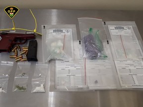 A 22-year-old Windsor man faces gun and drug charges after a traffic stop on Highway 417 yielded nearly 160 grams of suspected fentanyl and a combined 110 grams of crack cocaine and cocaine, the OPP said.