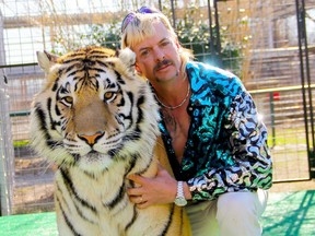 Joseph "Joe Exotic" Maldonado-Passage with one of his tigers obtained on January 20, 2020.