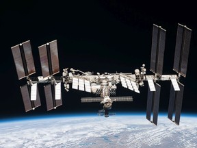 A file photo of the International Space Station, taken by Expedition 56 crew members from a Soyuz spacecraft.
