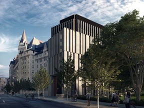 View of the latest Château Laurier proposal looking south on Mackenzie Avenue.