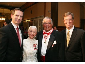 A 2009 photo from The Order of Ontario Awards shows Ottawa winners that year Barbara Ann Scott-King and Dave Smith, with then-premier Dalton McGuinty and Jim Watson.