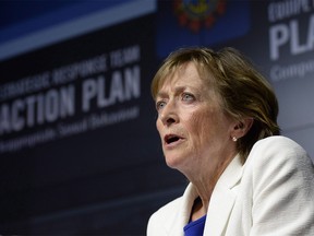 Brig.-Gen. Andrew Atherton testified before the House Status of Women committee on a report by former justice Marie Deschamps (pictured) on how to crack down on sexual misconduct.
