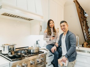 Chef Eric Chong and his fiancee Jen in their kitchen.