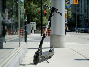 An electric scooter on Somerset and Elgin.