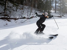 Calabogie Peaks Resort staffer Hannah Thorpe enjoyed a run before the ski hill re-opened to the public on February 11th.