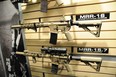 Colt Canada firearms on display a a defence trade show in Ottawa.