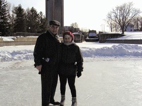Micheline Legault and her husband Francois on the Rideau Canal Skateway Feb. 26, 2005, one year to the day after her heart attack.