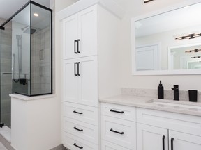 The goal of this stunning bathroom renovation was to reorganize the space and make it better suited to the residents’ needs.