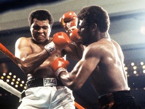 Leon Spinks, right, fights Muhammad Ali in Las Vegas in 1978.