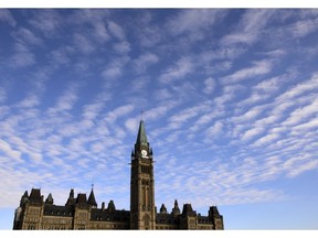 Parliament Hill is shown in Ottawa on March 11, 2020.
