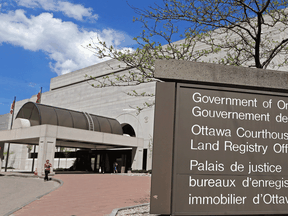 The provincial courthouse in Ottawa. In Ontario, many litigants have chosen to have their case heard by video call, but in-person trials also still occur.