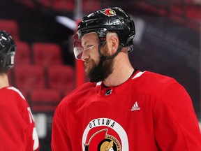 FILE: Derek Stepan practices with the Ottawa Senators.