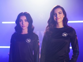 Canadian-born chess streaming sisters Andrea and Alexandra Botez (left to right).