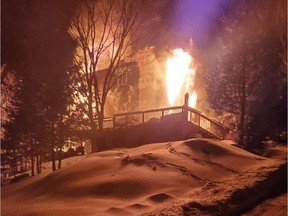 Photos from the scene of a serious fire in La Peche, Quebec.