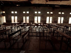 FILE PHOTO: A classroom furniture is seen arranged inside the hall at the Government Science College in Kagara, Niger state, Nigeria February 18, 2021.