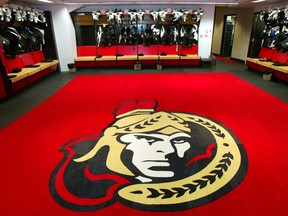 Ottawa Senators dressing room.