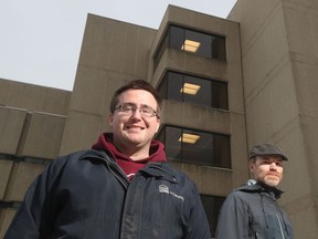 Patrick D'Aoust and Dr. Tyson Graber pose for a photo at the University of Ottawa campus on Friday.