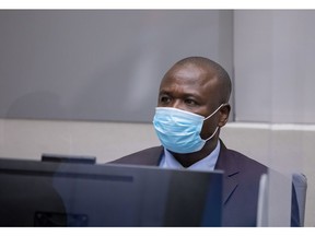 Lord's Resistance Army ex-commander Dominic Ongwen in the courtroom of the International Criminal Court in The Hague. He is guilty of crimes against humanity and war crimes.