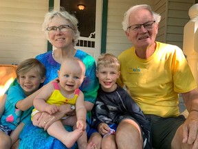 Grandkids are awesome, particularly when you get to see them in person: Left to right, Eliza Mitchell, Mary Ellen Kot, Lauren Shaughnessy, Avery Mitchell, Patrick Shaughnessy.