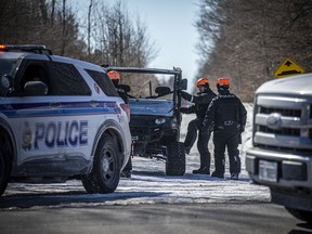 Ottawa police were on the scene investigating a suspicious death Sunday March 7, 2021, after a body was located on a trail off Dobson Lane, south of Richmond on March 7, 2021