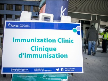 The COVID-19 Immunization Clinic at the Nepean Sportsplex on Sunday, March 14, 2021.