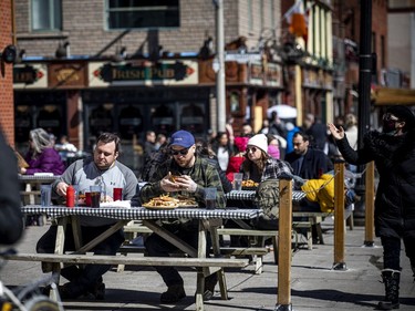 Patrons flocked to ByWard Market patios to support restaurants on Saturday.