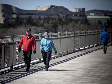 Paths, sidewalks and, in this case, the Alexandra Bridge were filled with Ottawans out and about on Saturday.