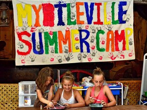 Files: Girls enjoy the crafts at summer camp held at Myrtleville House, Brantford, Ontario