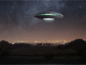 Files: Alien spacecraft is hovering above a meadow