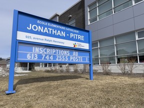 Jonathan-Pitre Catholic Elementary School in Riverside South has been closed since March 11 because of an outbreak of COVID-19. Pop-up testing is scheduled to take place at the school on Thursday.