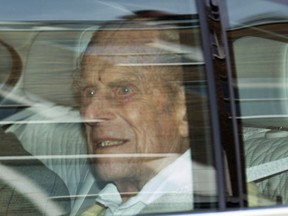 Prince Philip, the Duke of Edinburgh, leaves King Edward VII's Hospital in central London on March 16, 2021 following heart surgery.