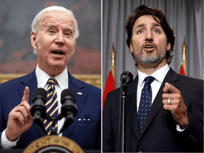 U.S. President Joe Biden (L) and Prime Minister Justin Trudeau.