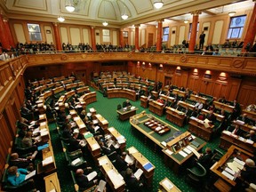 Deputies debate after a budget reading to the New Zealand parliament, in Wellington, New Zealand, on May 18, 2006.