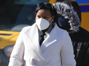 OC Transpo driver Aissatou Diallo is seen here arriving at the Ottawa courthouse on a day in early March.