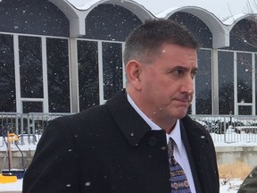 A 2019 file photo shows David Brubaker exiting the Sarnia courthouse after being acquitted of criminal charges.