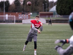 Quarterback George Reynolds, who's at the NFL Academy in England, has been recruited by the Ottawa Gee-Gees.