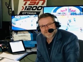 With NHL teams in a bubble, broadcasters are not travellig with the Ottawa Senators this season, so Gord Wilson and his broadcast partner, Dean Brown, have been doing their work remotely from a "home" studio at Bell Media's building in the ByWard Market.