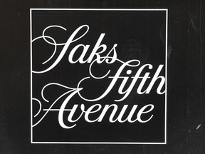 FILE PHOTO: A Saks Fifth Avenue sign