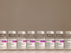 Vials of AstraZeneca vaccine.