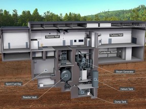 A cross-section of the underground component of the nuclear power demonstration site in Rolphton, Ont. proposed to be filled and sealed with special grout. The decommissioning plan is one of two projects under a federal environmental assessment. The other proposed project is a disposal facility for "low-level" nuclear waste at Chalk River.
