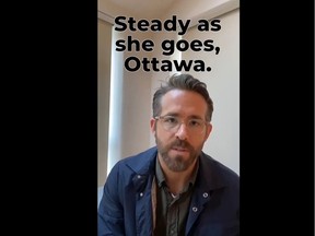 A screen capture from a Twitter video by Ottawa Public Health, which enlisted the help of Ryan Reynolds.