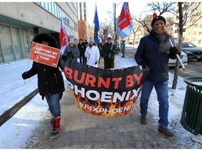 Supporters march in a rally hosted by the Public Service Alliance of Canada in Winnipeg last year. The legacy IT systems behind many federal government programs are so fragile that people who rely on federal income support could experience the same kinds of inaccurate and missing payments as thousands of public servants burned by the error-plagued Phoenix pay system.