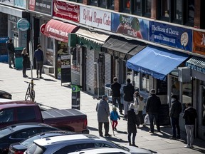 People were out and about in the Market with the lovely weather despite the first day of shutdown in Ontario Saturday, April 3, 2021.