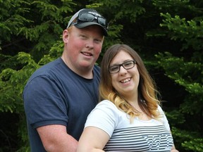 Brandon Smeltzer, left, is on trial on a charge of first-degree murder in connection with the death of Emilie Maheu in October 2018.