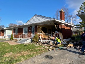 One man is dead after a car went out of control and flipped into a home in Elmvale Acres area. There were no injuries in the home.